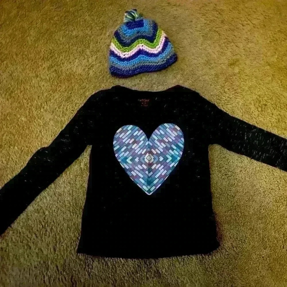Girls shirt and matching beanie - Picture 1 of 1
